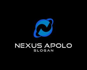 abstract logo design modern logo apolo initial N