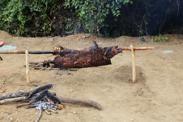 Pit roasted pig