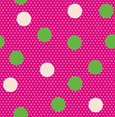 Abstract Detailed Polka Dots Vector Seamless Pattern Trendy Fashion Colors Stylish Minimal Concept Different Sizes Circles Fashionable Textile Perfect for Allover Fabric Print