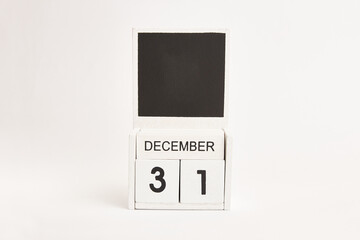 Calendar with the date December 31 and a place for designers. Illustration for an event of a certain date.