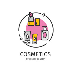 Intim Shop Thin Line Icon Concept. Vector