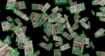 Fototapeta na wymiar Australia Australian Dollar 100 AUD banknote money 3d illustration