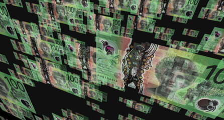 Australia Australian Dollar 100 AUD banknote money 3d illustration