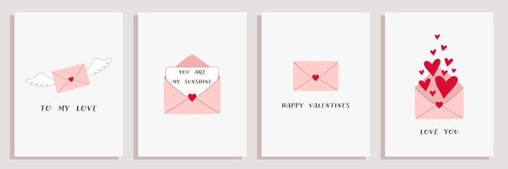 Valentine's day greeting cards set.	
 - obrazy, fototapety, plakaty