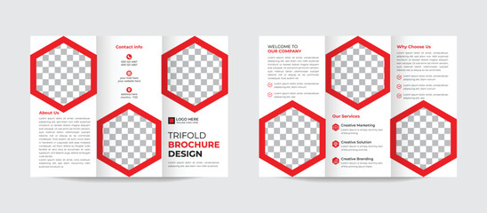 Modern stylish trifold brochure design template, Creative corporate business trifold brochure