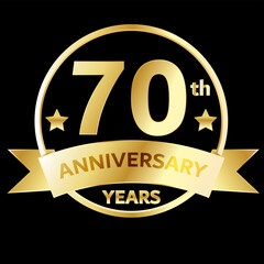 70 th years aniversary royal golden design