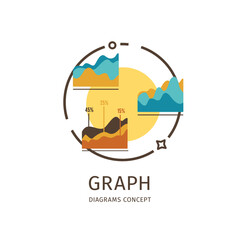 Diagrams Thin Line Icon Concept. Vector
