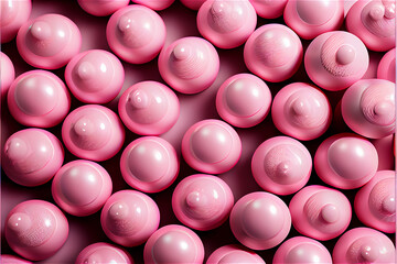 Soft pastel pink dragees candy pearls ideal for backgrounds