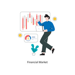 Financial Market Flat Style Design Vector illustration. Stock illustration