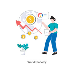 World Economy Flat Style Design Vector illustration. Stock illustration