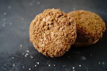 Cookie butter donut / doughnut, selective focus