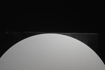 white round circular canvas for oil colour painting texture background