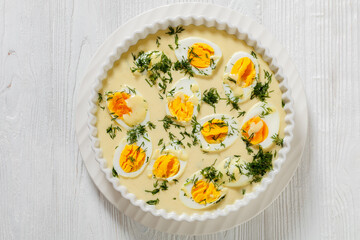 Senfeier, hard boiled eggs in creamy mustard sauce