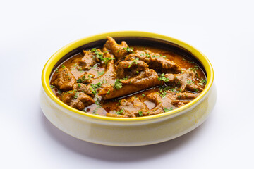 Indian style Mutton OR Gosht Masala OR indian lamb meat rogan josh served with Naan
