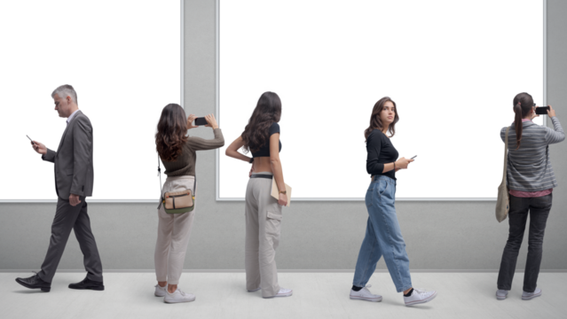 Visitors at the art gallery