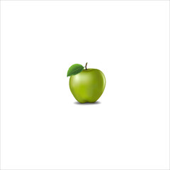 Apples with Green Leaves and Apple Slice - Vector Illustration. Realistic vector