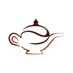 Coffee Kettle logo design icon template.  Coffee pot design vector.