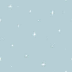 Vector Christmas Sparkling Ice Crystals on Pastel Blue seamless pattern background. Perfect for fabric, scrapbooking and interior design projects.