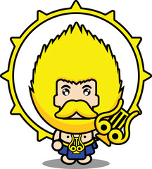cartoon illustration of cute apollo character