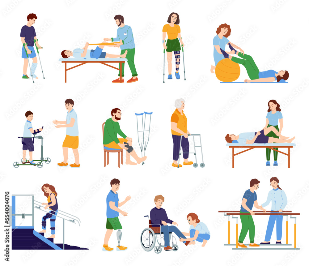 Wall mural Physical Rehabilitation Icon Set