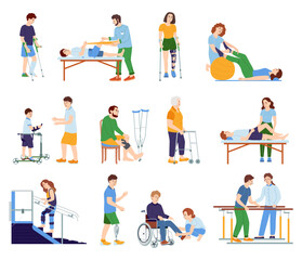 Fototapeta premium Physical Rehabilitation Icon Set