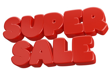 super sale 3d word text