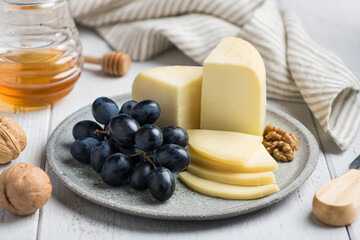 Caciotta Cheese, traditional italian cheese, selective focus