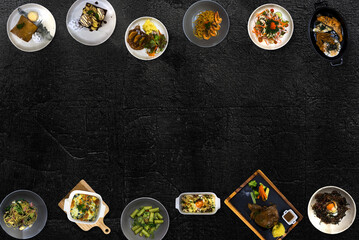 Delicious  food on a wooden table