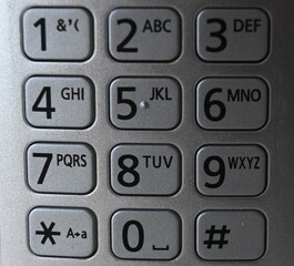 Obraz premium Fondo con detalle y textura de teclado numerico en tonos plata y numeros negros