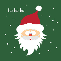 Merry Christmas and Happy new year illustration with Santa Claus. Cute winter vector illustration.