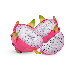 Dragon fruits isolated on transparent background (.PNG)
