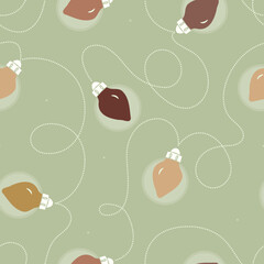 Vector Christmas Lights in Warm, Soft Pastel Colors seamless pattern background. Perfect for web design, fabric, scrapbooking and wallpaper projects.