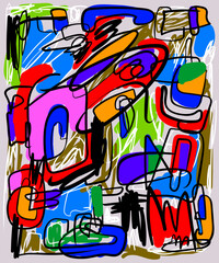 Abstract art. Pattern background. Doodle painting 2