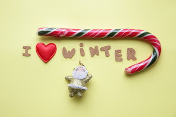 I love winter creative concept. Christmas card.