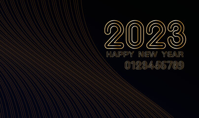 Vector minimalist number 2023 gradient New Year's poster