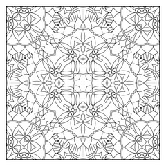 Mandala coloring page for adults. Mandala background. Mandala pattern coloring page. Hand drawn mandala pattern background. Vector black and white coloring page for coloring book.