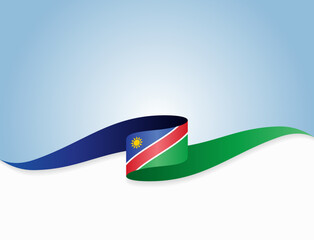 Namibian flag wavy background layout. Vector illustration.