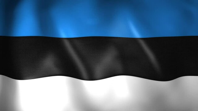 Animation of the Estonia flag. 4K. Estonian flag flying, Republic of Estonia flag render animation	