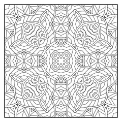 Fototapeta premium Mandala coloring page for adults. Mandala background. Mandala pattern coloring page. Hand drawn mandala pattern background. Vector black and white coloring page for coloring book.
