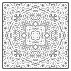Fototapeta premium Mandala coloring page for adults. Mandala background. Mandala pattern coloring page. Hand drawn mandala pattern background. Vector black and white coloring page for coloring book.