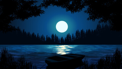 full moon over the lake