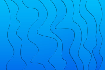 Blue paper wave abstract banner design. Elegant wavy vector background