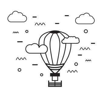 recommend clip art: Vector illustration of a hot air balloon used for air line transportation. Can be used for icons, symbols, signs, elements for technology or transportation themes.