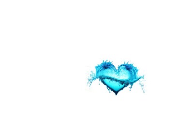 A heart made of water on white background