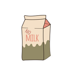 Box Vegan drink . Free of gluten, lactose, sugar. Healthy and natural. Lactose intolerance. Vector illustration