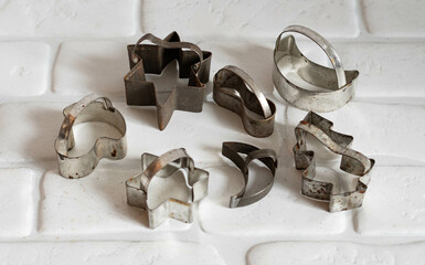 Old rusty cookie cutters