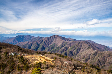 Fototapeta na wymiar 山梨県　三ツ峠山山頂から望む絶景 