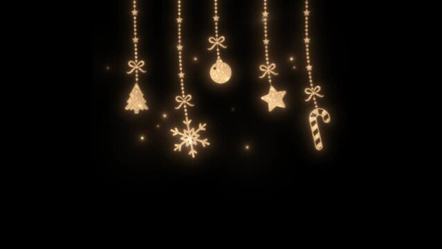 Christmas lights on a black background, Christmas lights animation effect on black background