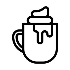 hot chocolate line icon illustration vector graphic