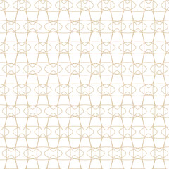 Geometric linear pattern, golden lines on a white background, interesting rounded lines and patterns